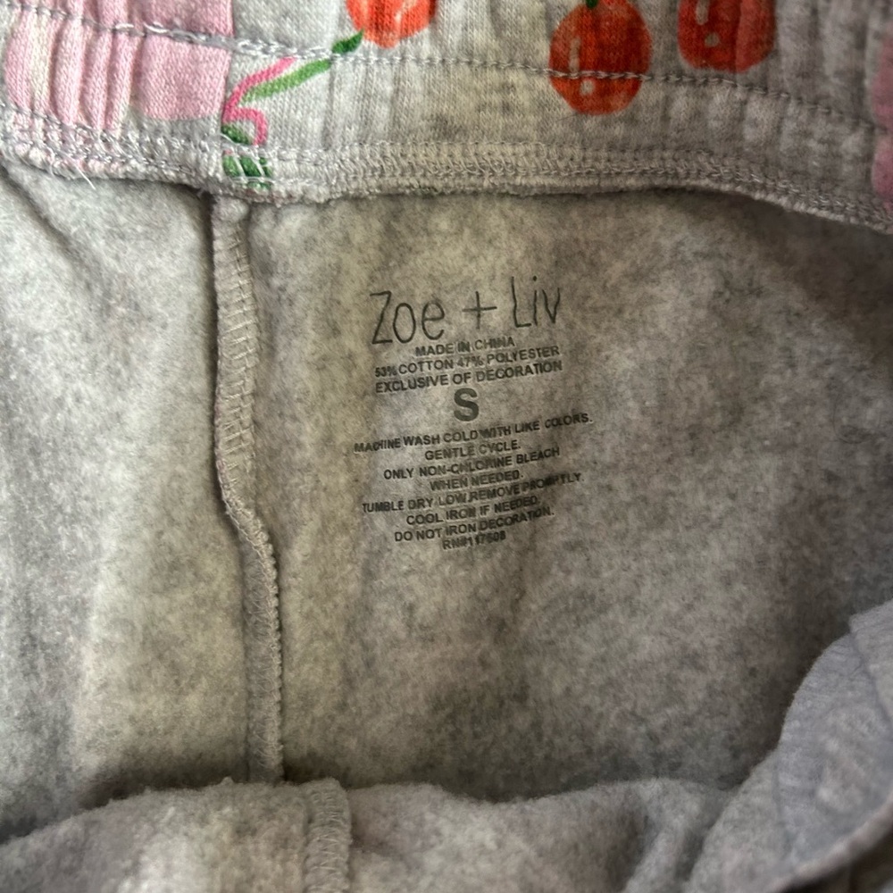 Zoe & Liv Target Cherry Heart Fleece Wide Leg Pants S - Picture 5 of 6